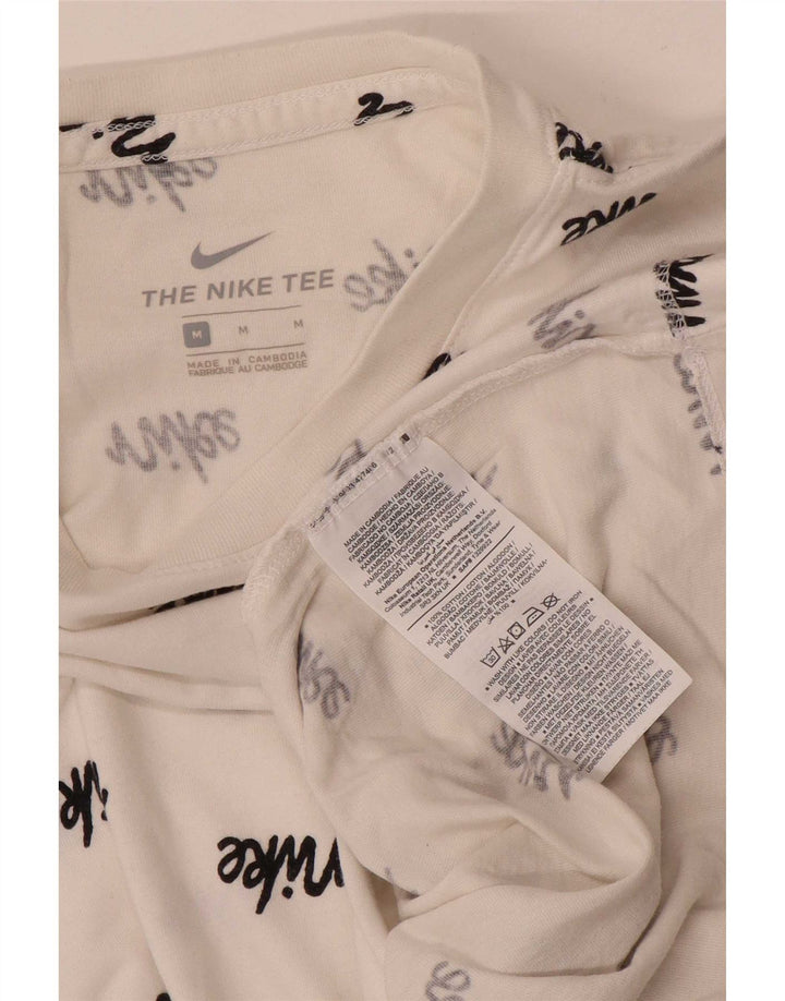 Nike grafisk t-shirt til mænd, medium hvid bomuld