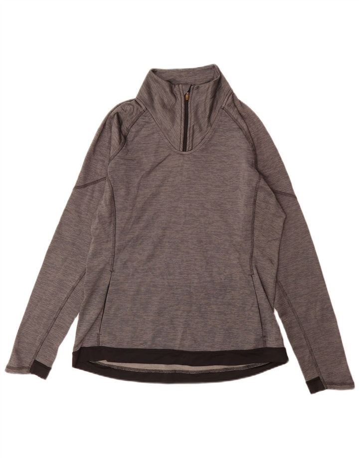 Champion Womens Performance Pullover Træningsdragt Top UK 16 Large Gråstribet