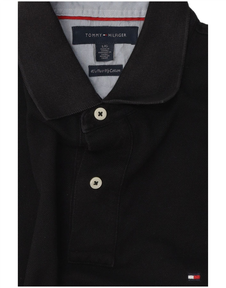 Tommy Hilfiger Herre poloshirt Stor sort bomuld
