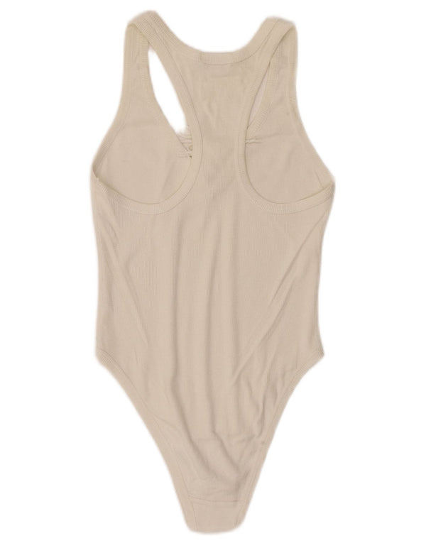 Benetton Womens Bodysuit UK 4 XS Off White