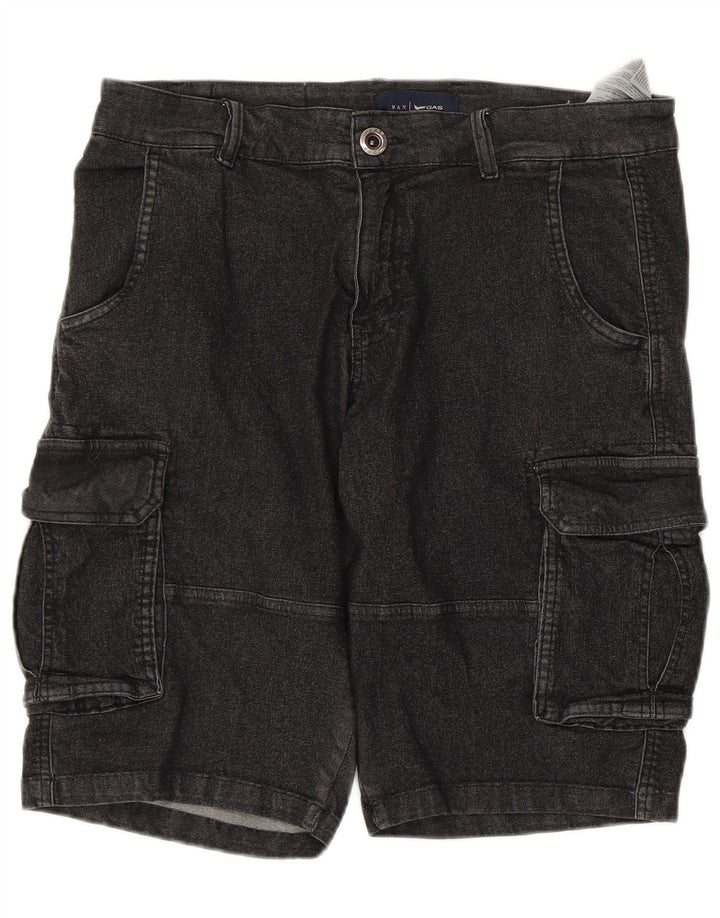 Gas Herre Denim Regular Fit Cargo Shorts Medium W32 Sort Bomuld