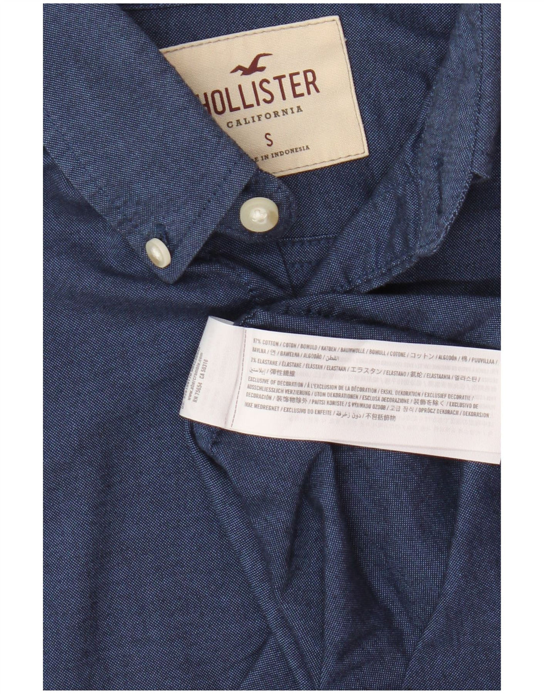 Hollister herreskjorte lille blå bomuld
