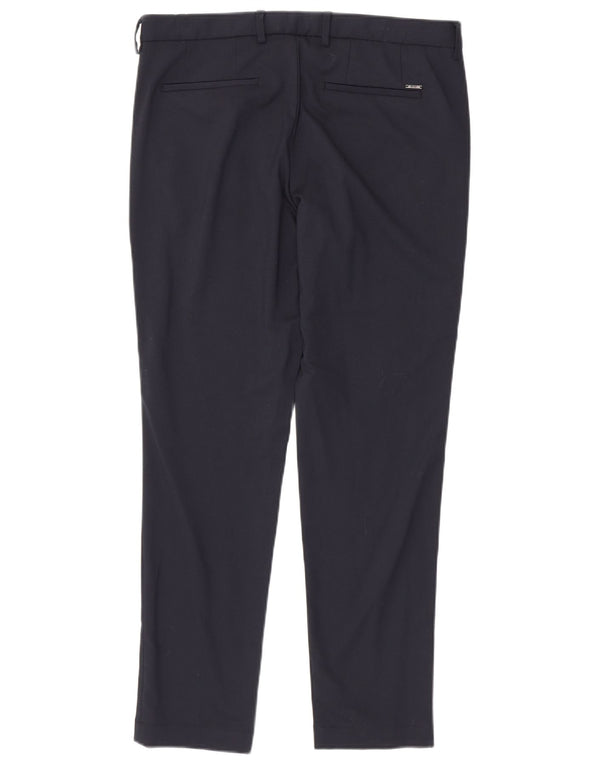 Hugo Boss Mens Slim Chino Trousers EU 50 Large W36 L31 Navy Blue Polyester