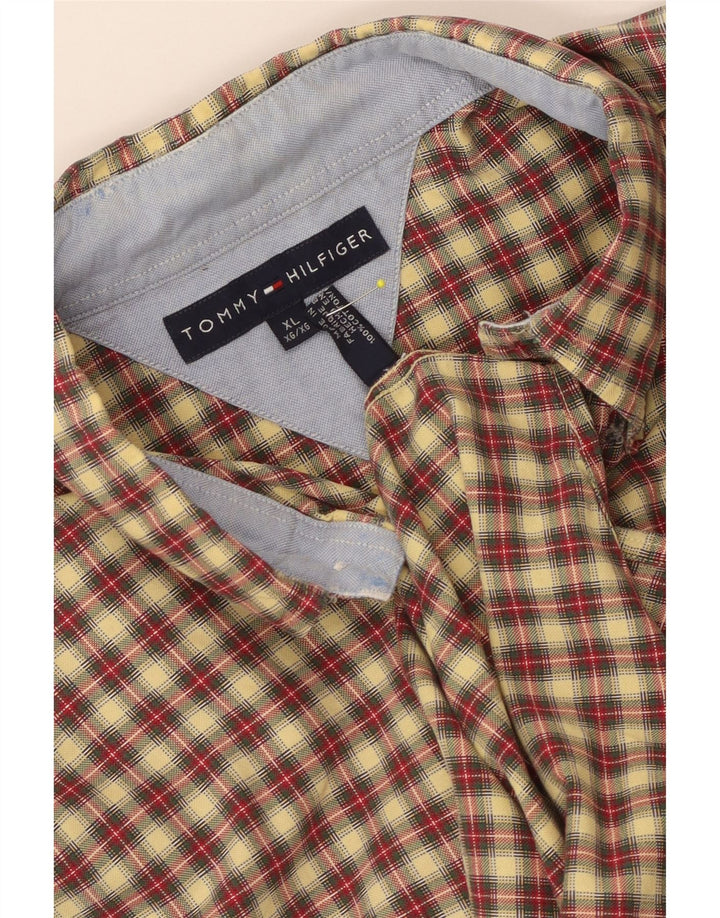 Tommy Hilfiger Herreskjorte XL Beige ternet bomuld
