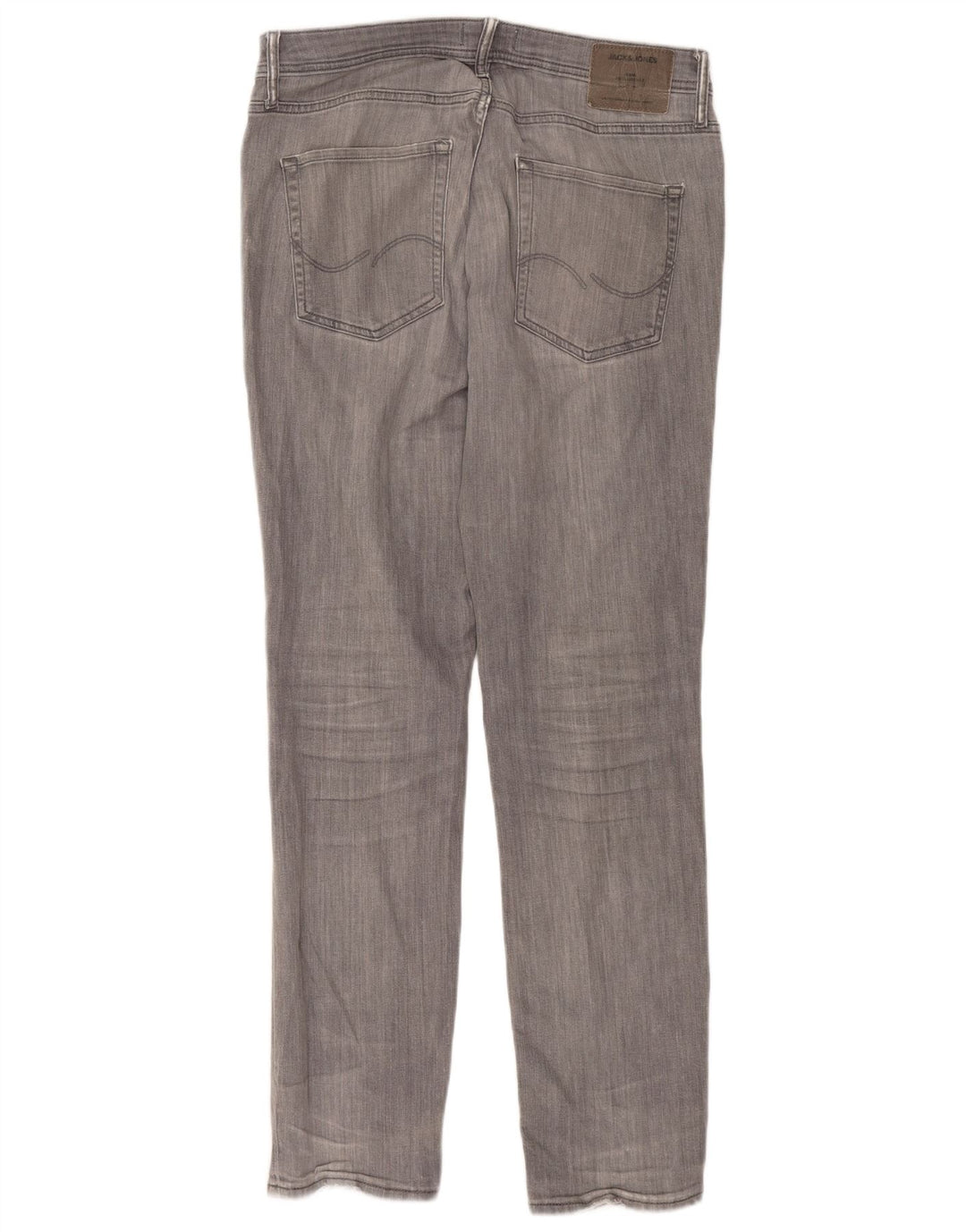 JACK & JONES Herre Tim Slim Straight Jeans W33 L34 Grå Bomuld