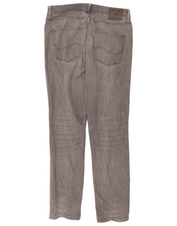 JACK & JONES Herre Tim Slim Straight Jeans W33 L34 Grå Bomuld