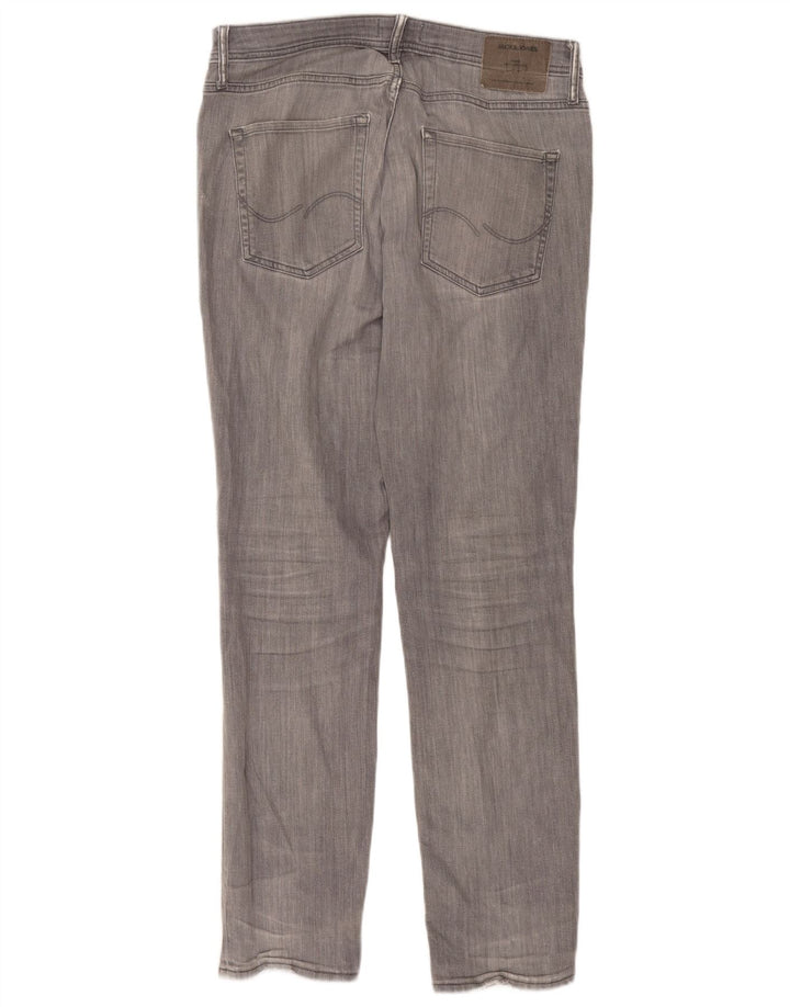 JACK & JONES Herre Tim Slim Straight Jeans W33 L34 Grå Bomuld