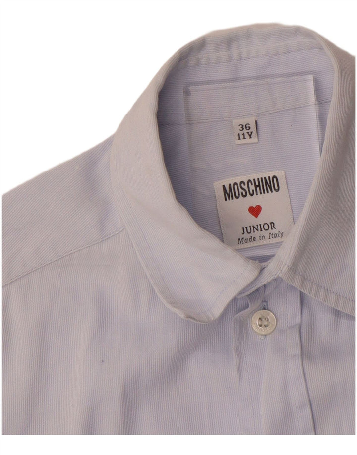 MOSCHINO Boys Shirt 10-11 Years Blue Striped