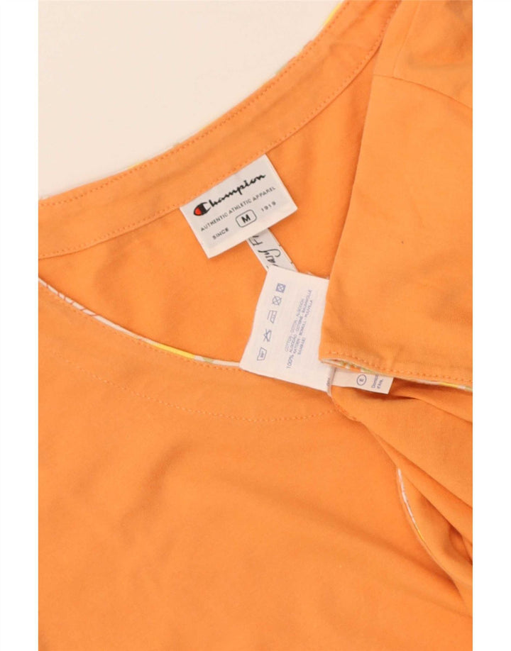 Champion Dame T-Shirt Top UK 12 Medium Orange Bomuld