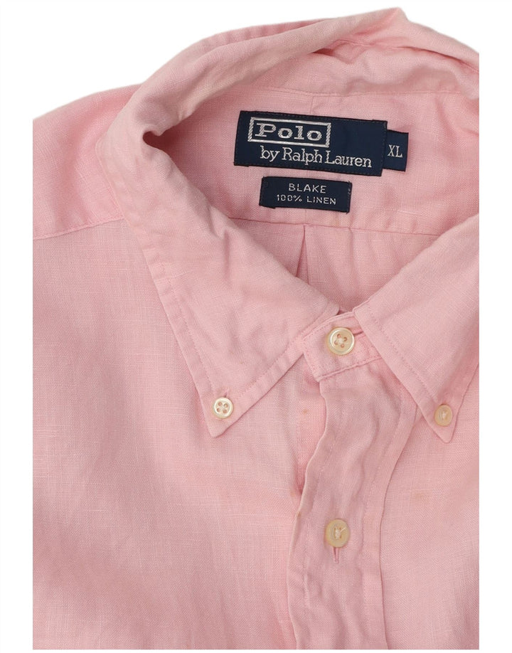 POLO RALPH LAUREN Herre Blake Oversized skjorte XL Pink Linen