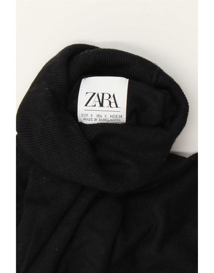 Zara Dame Rullehals Sweater UK 10 Lille Sort