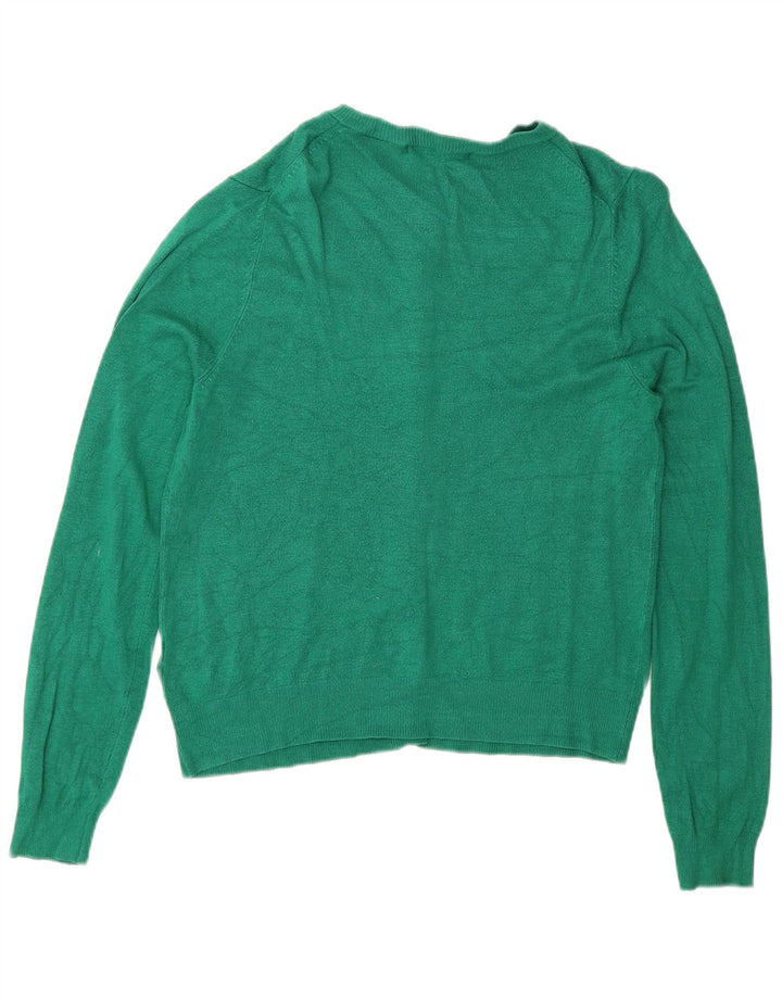 Marks & Spencer Kvinders Cardigan Sweater UK 12 Medium Grøn Viscose