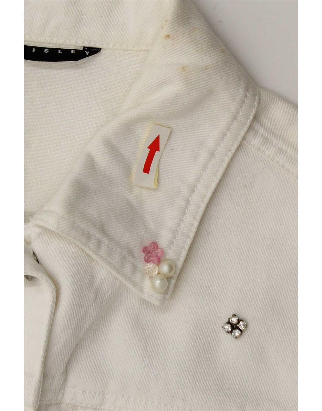 Sisley Dame 3/4-ærmet denimjakke UK 4 XS Hvid