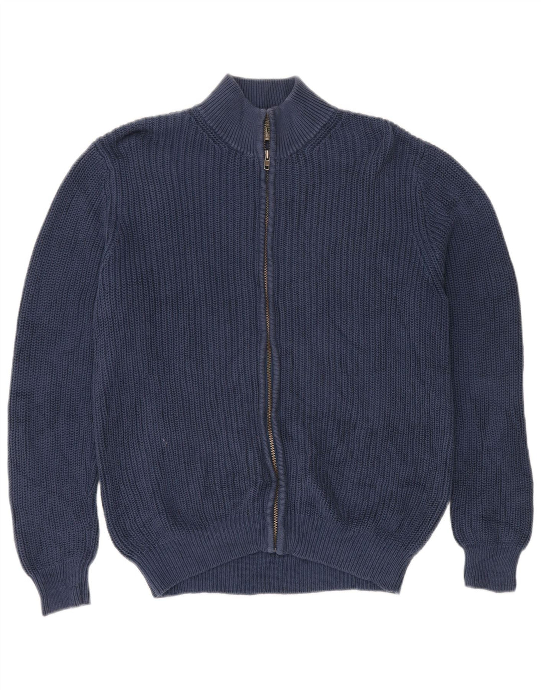 L.L.Bean Herre cardigan sweater med fuld lynlås Stor marineblå bomuld