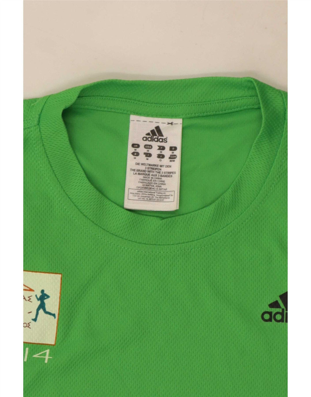 Adidas Herre Aohna grafisk T-shirt top mellemgrøn polyester