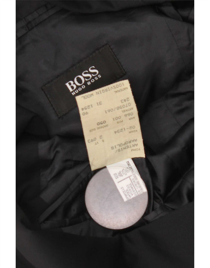 Hugo Boss Herre 3-knaps blazerjakke EU 50 Large Navy Blue Virgin Wool