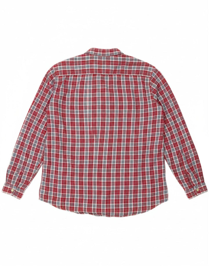VINTAGE Womens Flannel Shirt Large Red Check Cotton