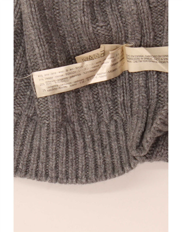 Massimo Dutti Dame Crop Turtle Neck Jumper Sweater UK 10 Small Grey