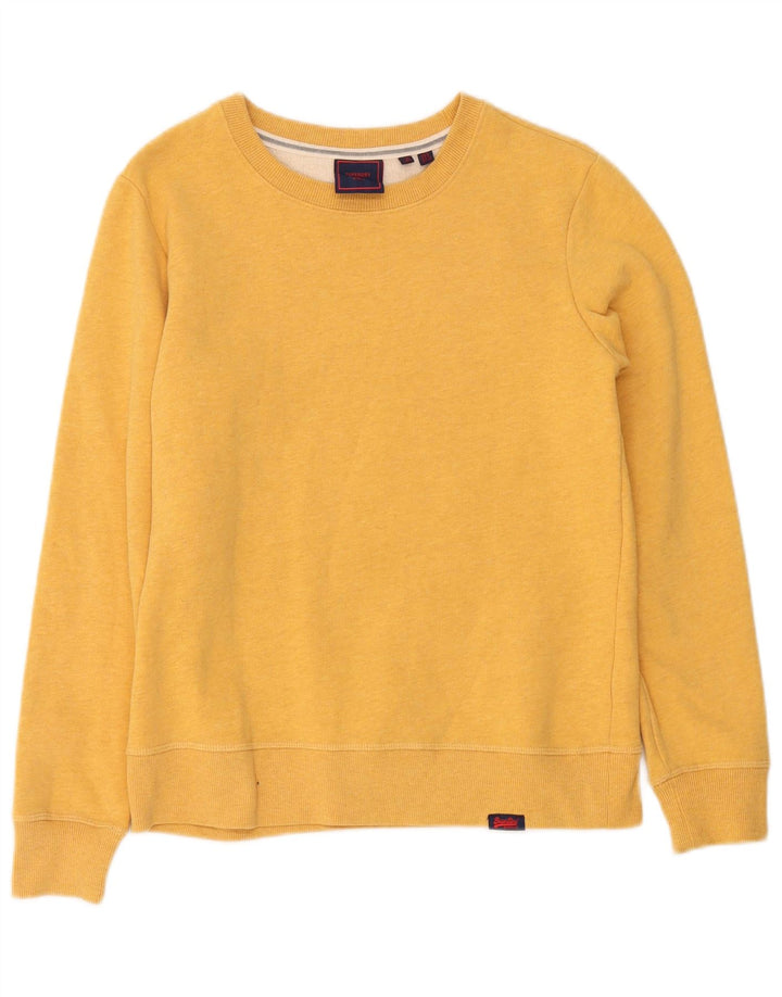 Superdry Womens Oversized Sweatshirt Jumper UK 8 Lille gul bomuld