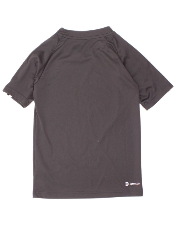 Adidas Boys Aeroready T-Shirt Top 7-8 år Sort Polyester