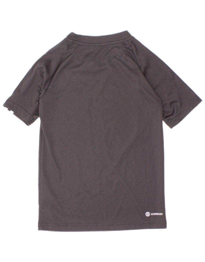 Adidas Boys Aeroready T-Shirt Top 7-8 år Sort Polyester