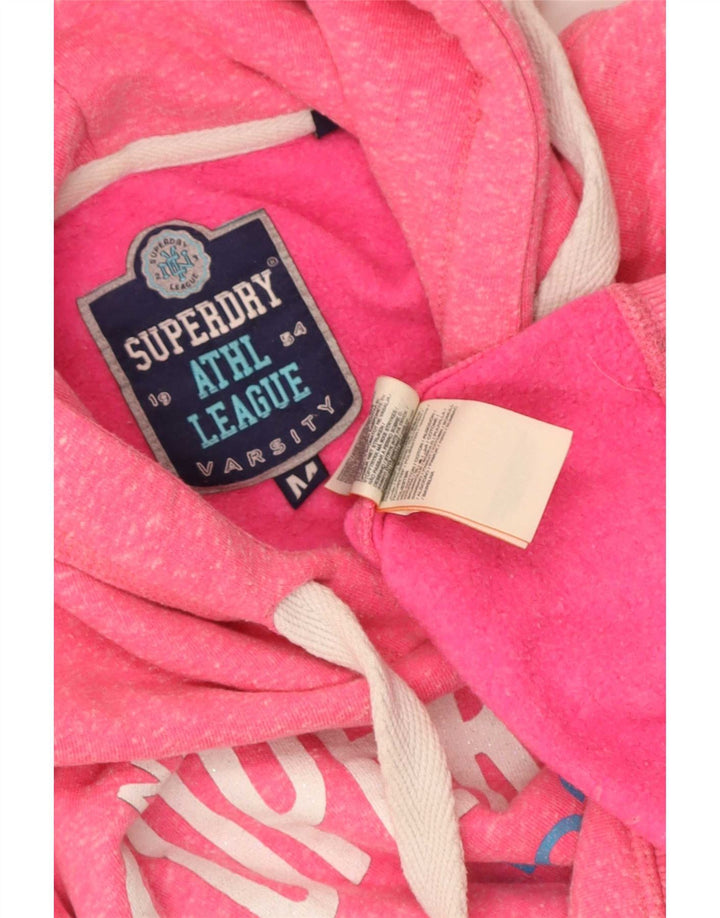 Superdry grafisk hættetrøje til kvinder UK 14 Medium Pink Polyester