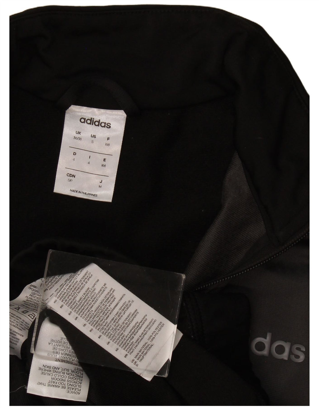 Adidas Træningsdragt til mænd Topjakke UK 36/38 Small Black Colourblock Polyester