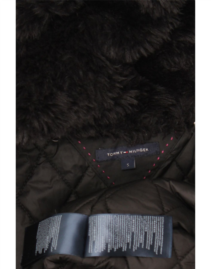 Tommy Hilfiger Dame Hætte Oversized Parka Jacket UK 10 Small Black