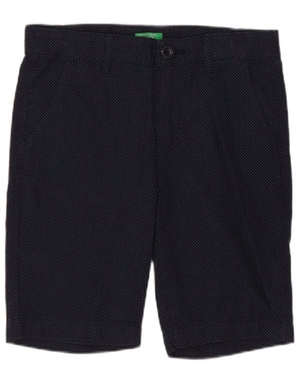 Benetton Boys Chino Shorts 7-8 år Medium W24 Marineblå plettet bomuld