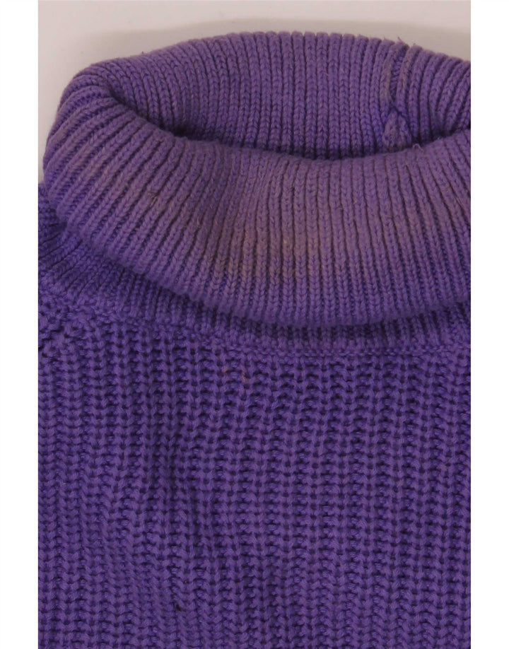 Zara Herre rullehals sweater Medium lilla bomuld