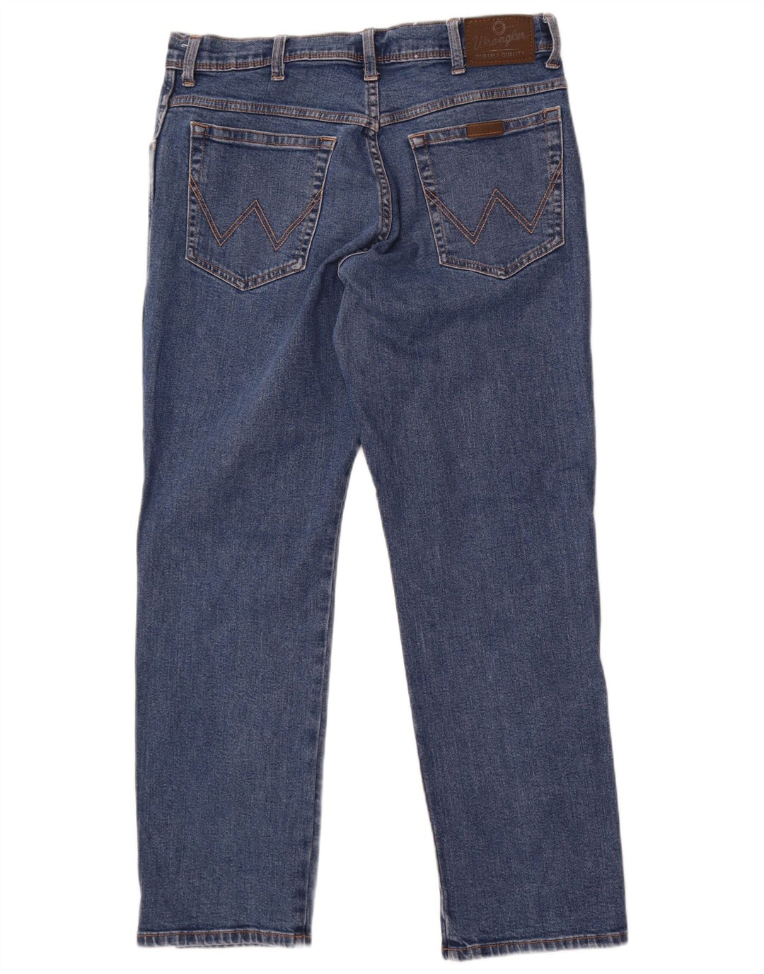 Wrangler Herre Regular Straight Jeans W36 L30 Blå Bomuld