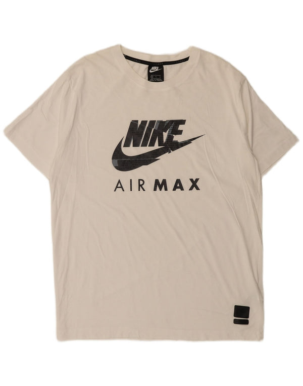 Nike grafisk T-shirt top til mænd XL hvid bomuld