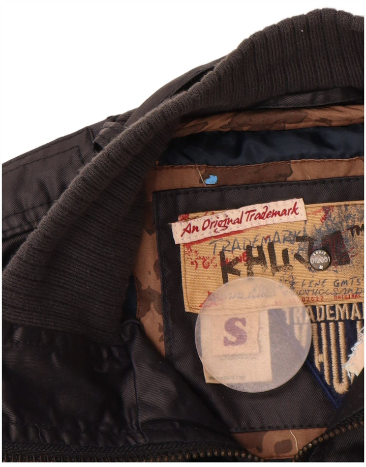 KHUJO Kvinder Utility Jacket UK 10 Small Navy Blue Cotton