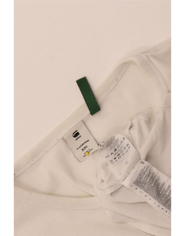 G-Star Herre T-Shirt Top 2XL Hvid Bomuld