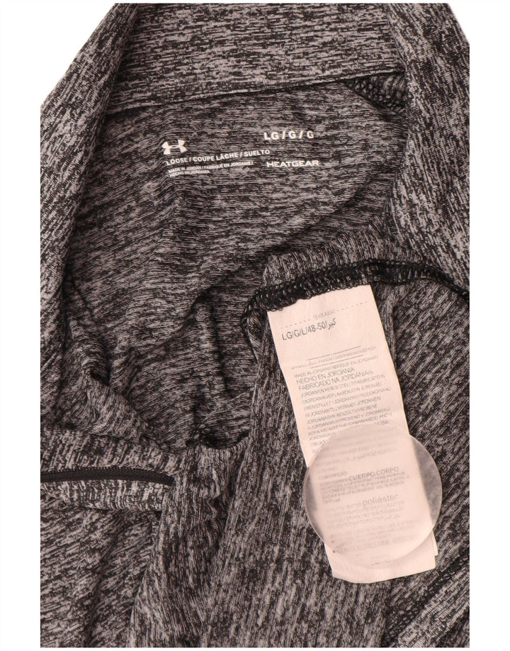 Under Armour Dame Heat Gear Top Langærmet UK 14 Stor Grå Polyester