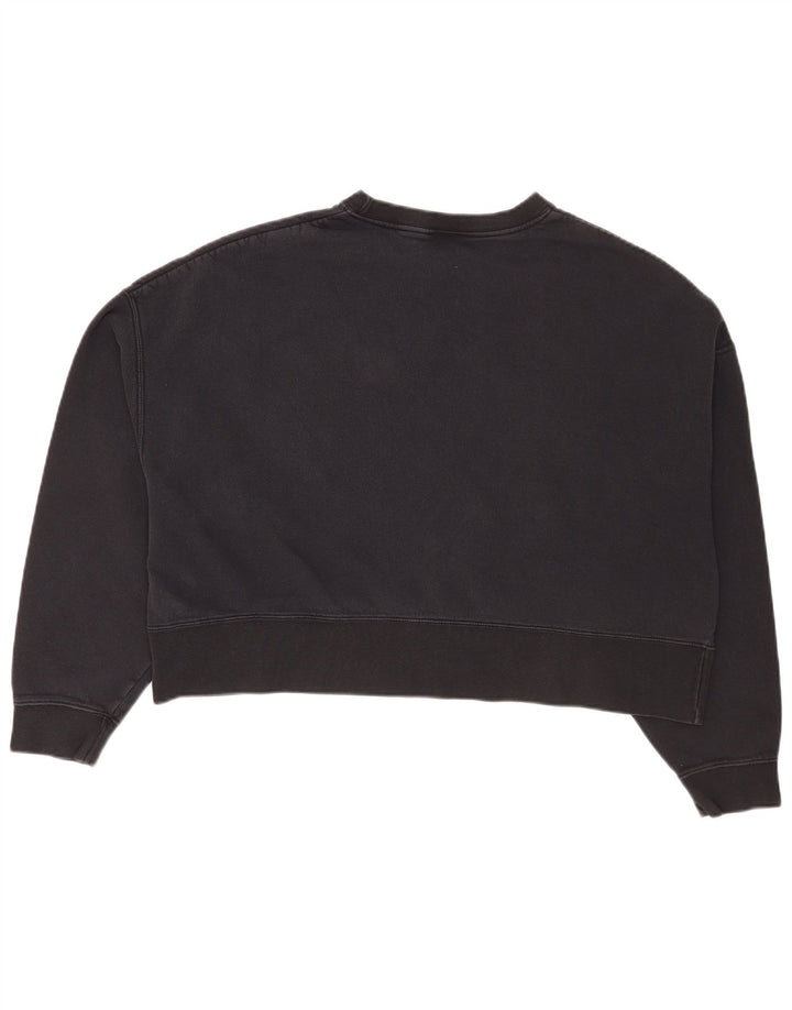 Nike Womens Crop Oversized Sweatshirt Jumper UK 14 Medium Sort Bomuld