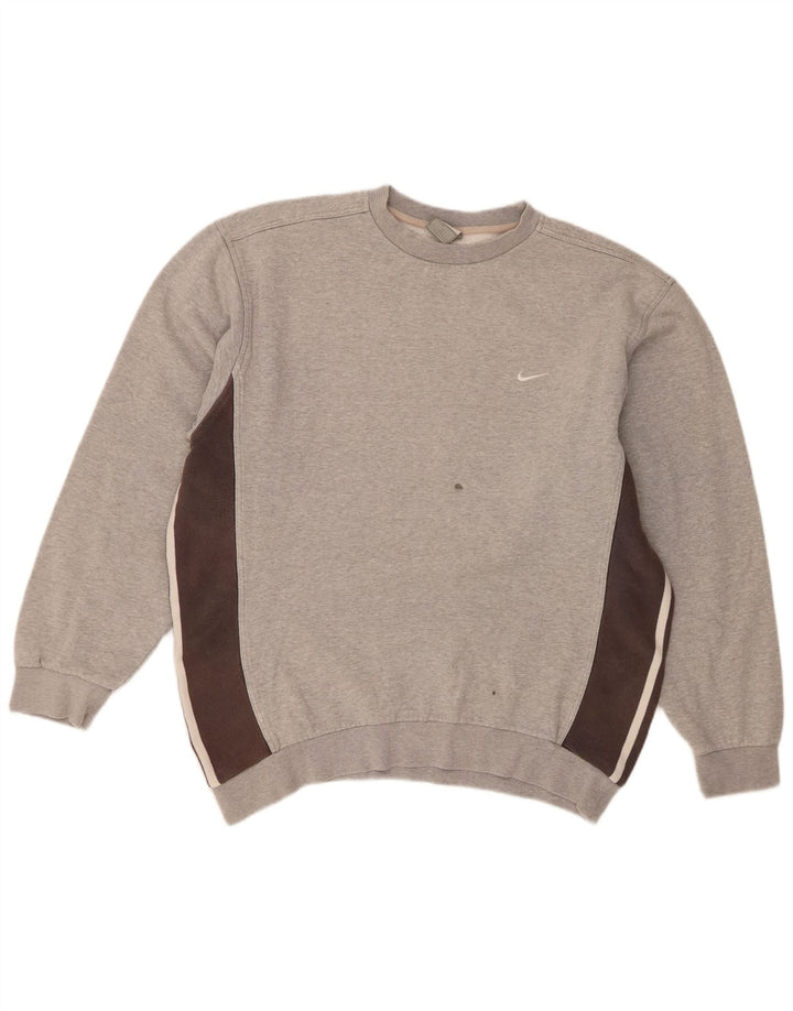 Nike Sweatshirt Jumper til mænd Large Grå Colourblock Bomuld