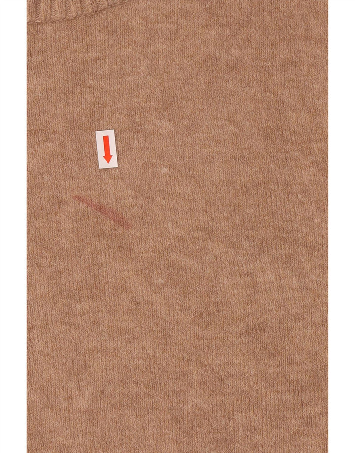 J. CREW Sweater med rund hals til kvinder UK 14 Medium Brun Nylon