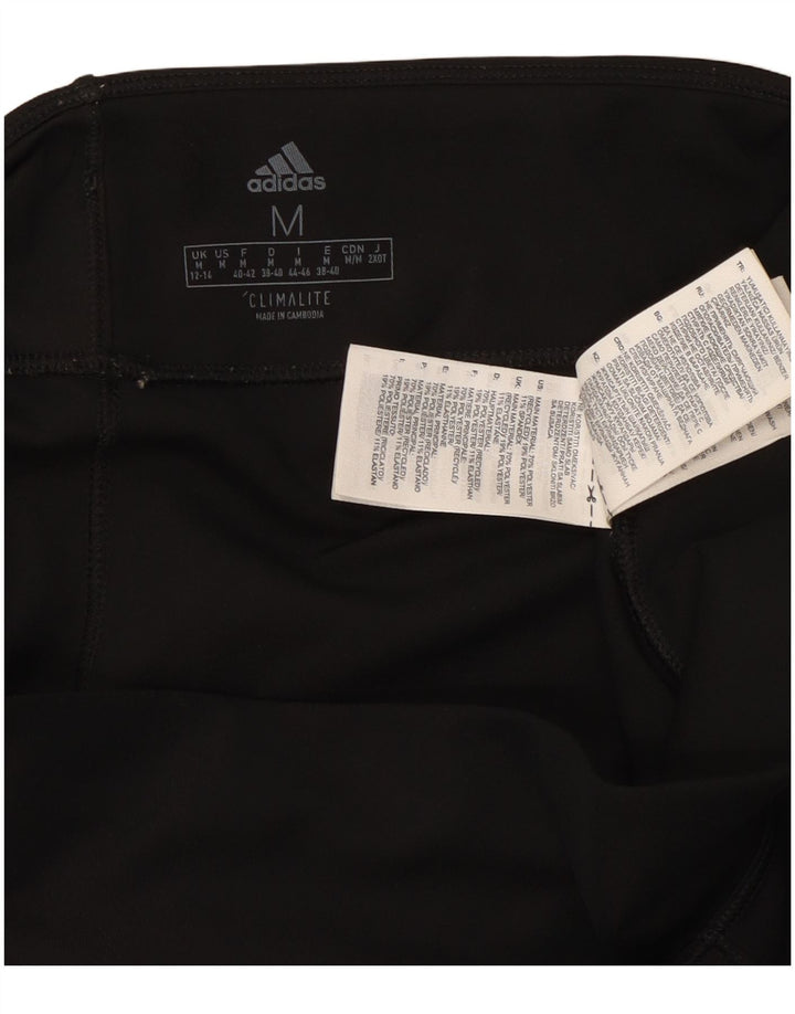 ADIDAS Womens Climalite Leggings UK 12/14 Medium Black Polyester