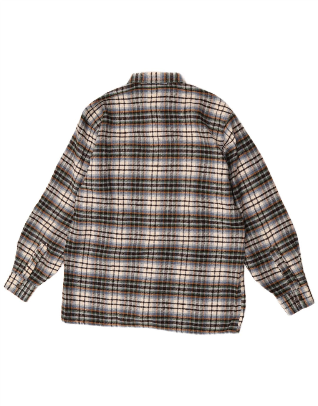 Vintage herre overshirt skjorte stor flerfarvet ternet uld