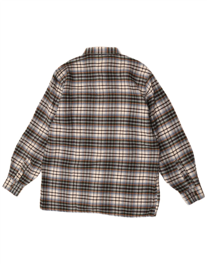 Vintage herre overshirt skjorte stor flerfarvet ternet uld