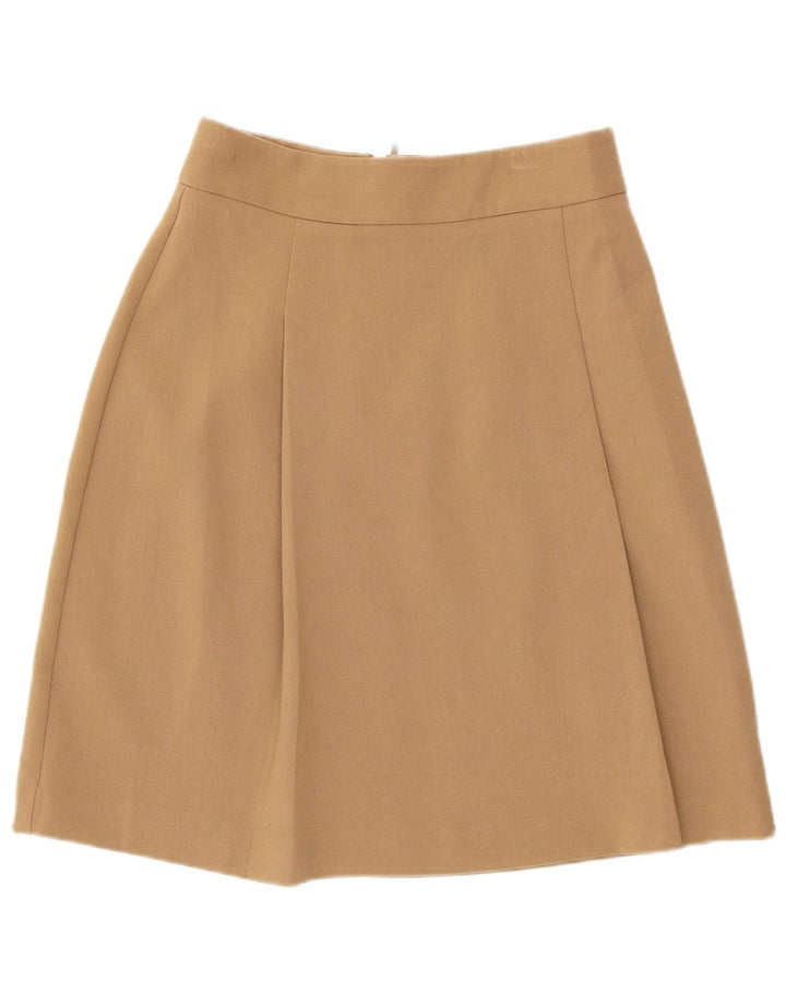 Marks & Spencer Dame A-Line nederdel UK 8 Small W26 Beige Polyester