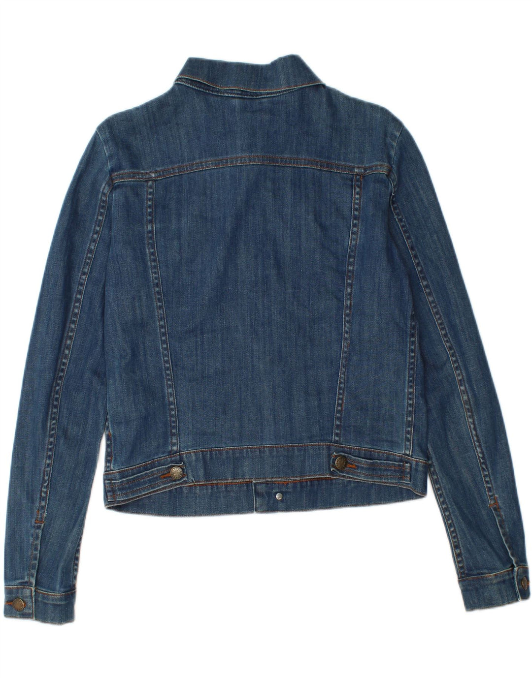 Jigsaw Womens Crop Denim Jacket UK 10 Small Blue Cotton