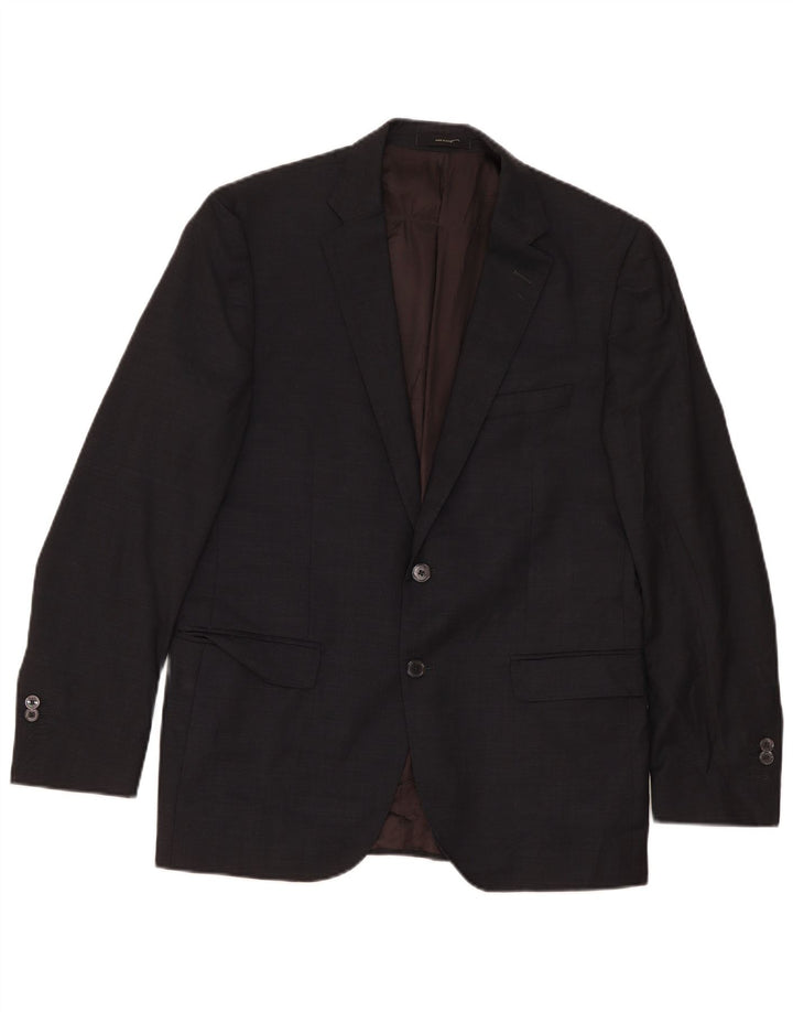 Massimo Dutti Herre 2-knaps blazerjakke EU 52 Stor sort uld