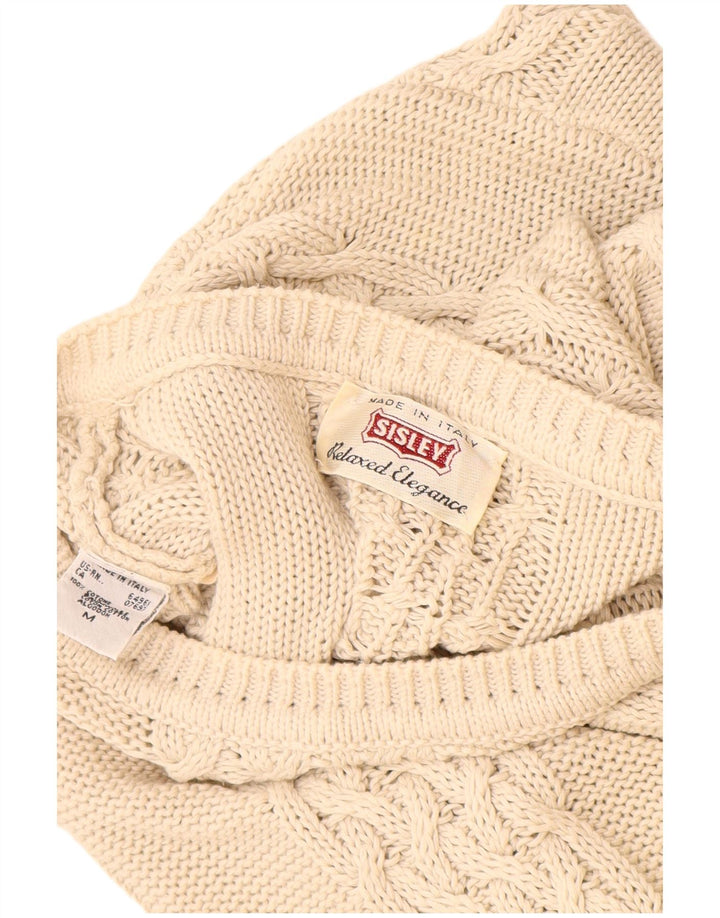 Sisley Womens Relaxed Elegance Crew Neck Jumper Sweater UK 14 Medium Beige