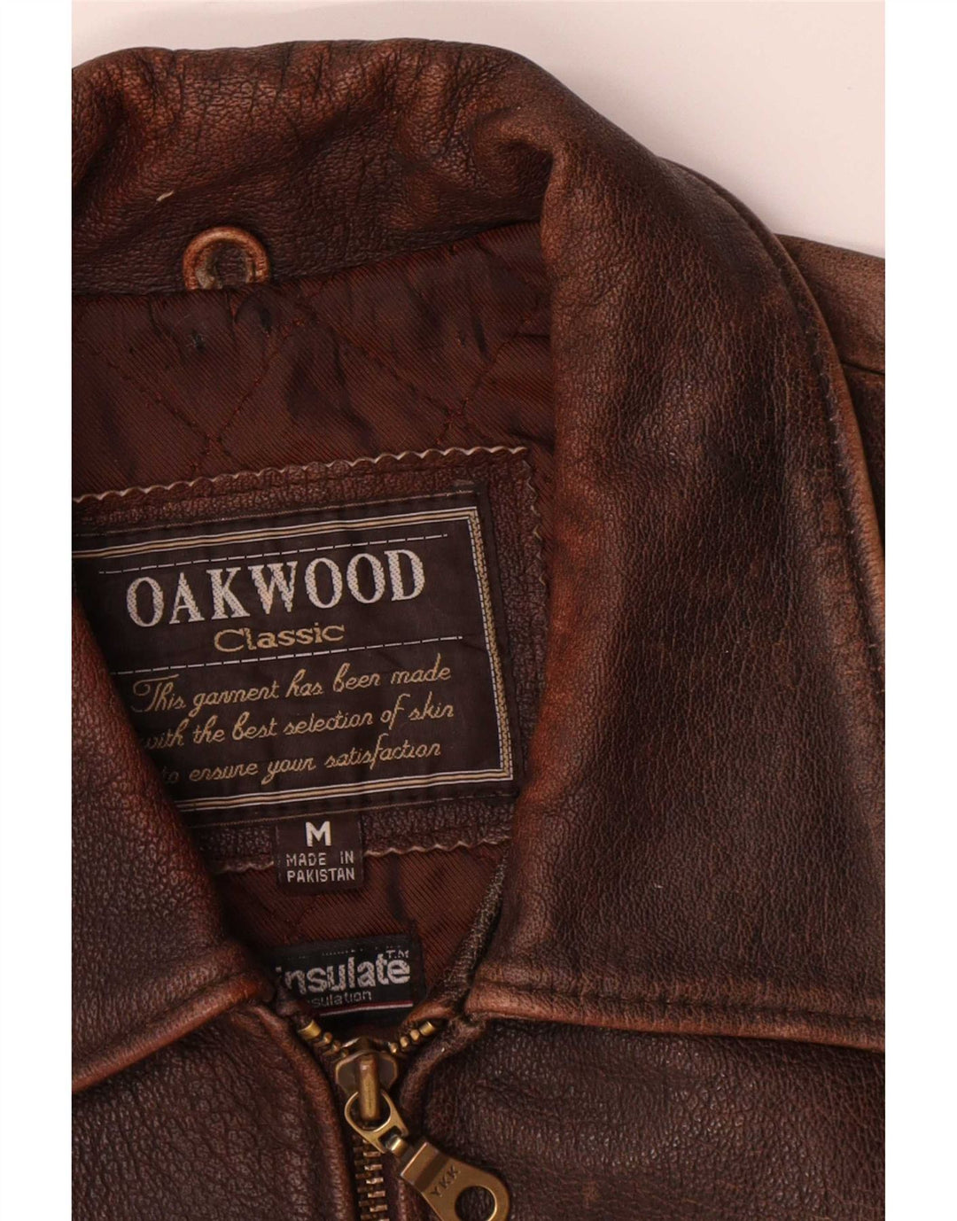 Oakwood Herre Læderjakke UK 38 Medium Brun