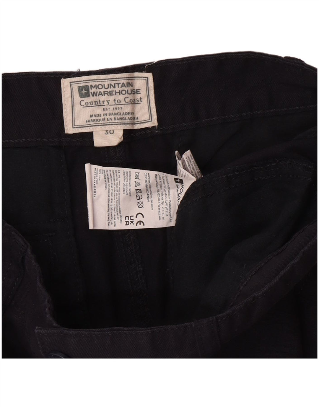 Mountain Warehouse Herre Regular Cargo Shorts W30 Medium Marineblå Bomuld