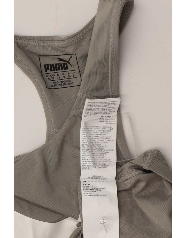 Puma Dame Grafisk Vest Top UK 8 Lille Grå Polyester