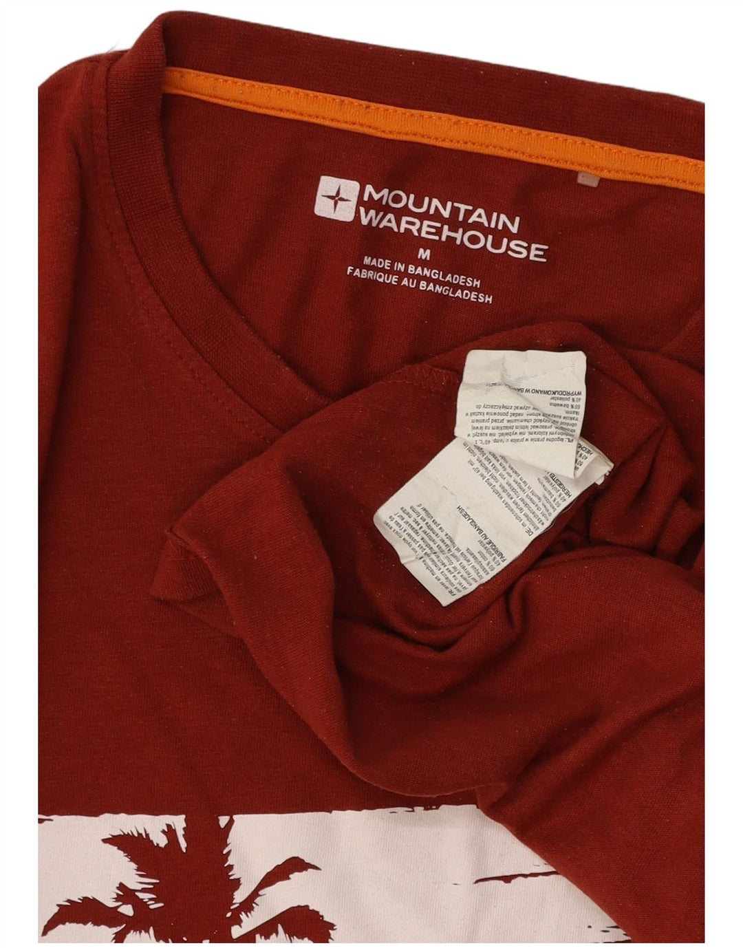 MOUNTAIN WAREHOUSE Herre grafisk T-shirt Top Medium Rød Bomuld