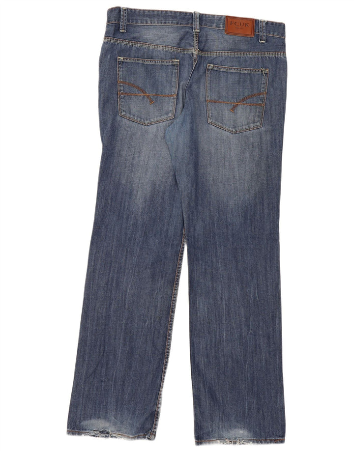 Fcuk Herre Regular Fit Straight Jeans W36 L34 Blå